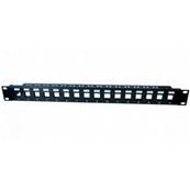 Panneau de brassage vide 19'' 1U RJ45 STP 16 ports noir