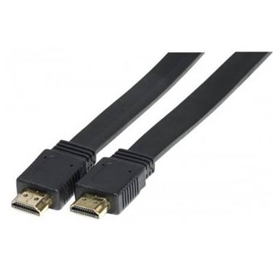 Cordon HDMI Highspeed plat noir - 3m