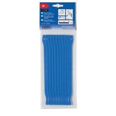 10 colliers en textile TEXTIE M 200 x 12.5 mm bleu