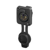 NC5FDXX-TOP Embase XLR 5points série D, noire, IP65