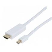 Cordon convertisseur Mini-DP 1.1 vers HDMI M/M blanc - 3m