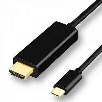 Cordon USB type C vers HDMI mâle (3840 x 2160 @60Hz) noir - 1m