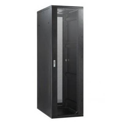 Baie 19'' 42U 600x800 noire porte AV verre/ AR pleine 89kg