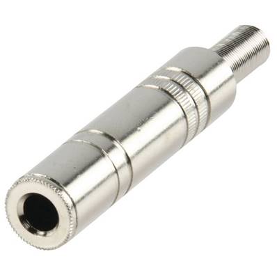 Fiche jack femelle mono droite 6.35 mm en métal avec ressort