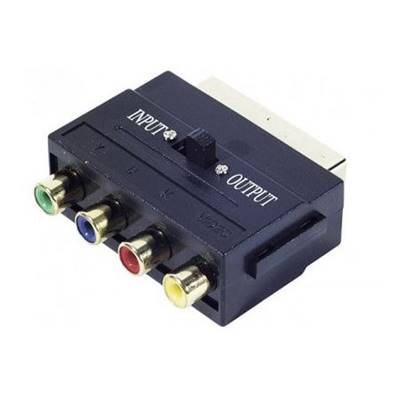 Adaptateur Péritel mâle vers YUV + 1xRCA femelle composite