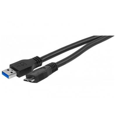 Cordon USB 3.0 (5 Gbps) type A vers Micro USB3 B M/M noir - 5m