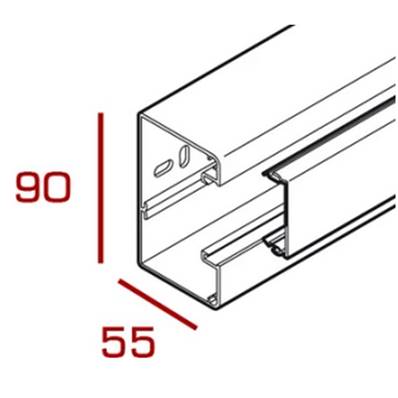 Goulotte blanche 90 x 55, clipsage 45x45, 2m