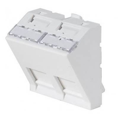 Plastron 45x45 incliné 30° pour 2x RJ45 Keystone (livré sans)