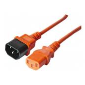 Rallonge secteur HO5VVF 3x0.75mm² IEC C14 / IEC C13 orange 0.6m