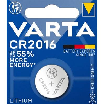 Pile lithium Varta CR2016 3V - blister de 1