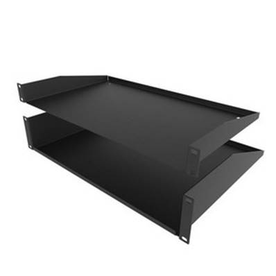 Etagère 19" 2U acier 1.5mm epoxy noir prof. 300mm