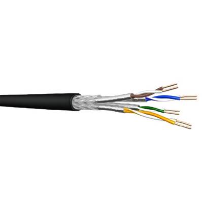 Câble cat.7 S/FTP 4 paires AWG26 rigide noir LSHF Indoor/Outdoor Dca