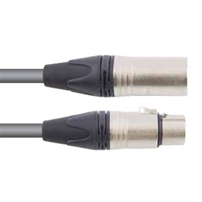 Cordon DMX gris 2 paires 0.34mm² XLR 5 pts M/F NEUTRIK - 3m