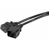 Rallonge secteur HO5VVF 3x1.5mm² IEC C20 / IEC C19 noir 2m