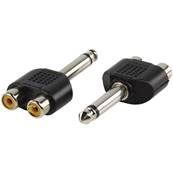 Adaptateur Jack 6.35 mono mâle/2xRCA femelle