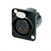 NC10FD-LX-B Embase XLR 8+2 poles femelle série DLX noire contacts or