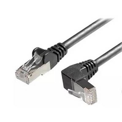 Cordon RJ45 CAT6a S/FTP coudé Haut / Normal - noir 5,00m