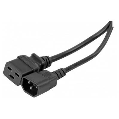 Rallonge secteur HO5VVF 3x1.5mm² IEC C14 / IEC C19 noir 2m