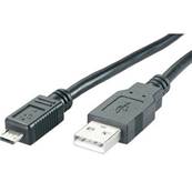 Cordon USB 2.0 (480 Mbps) type A vers Micro USB B M/M noir - 1m