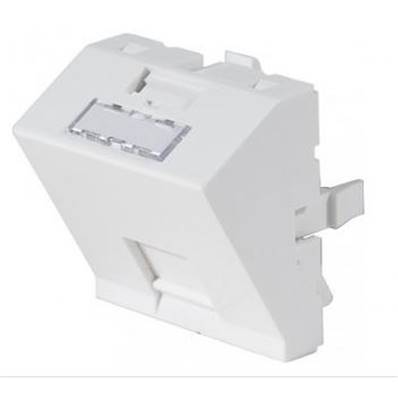 Plastron 45x45 incliné 30° pour traversée RJ45 Keystone (livré sans)