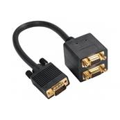 Cordon splitter 1 VGA M vers 2 VGA F monobloc - 0.3m