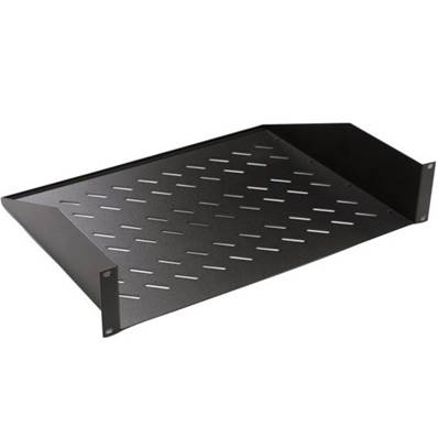 Etagère fixe 19" 2U fixation avant -Prof.550mm - noire - charge 30 kg