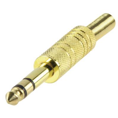 Fiche jack mâle stéréo droite 6.35 mm en métal avec ressort