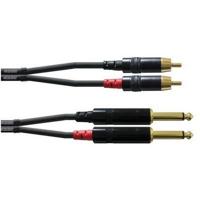 Cordon 2 RCA vers 2 Jacks 6.35mm mono or M/M REAN - 1.5m