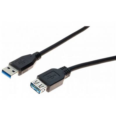 Rallonge USB 3.1 Gen1 (5Gbps) type A  mâle/femelle noire - 1,8m