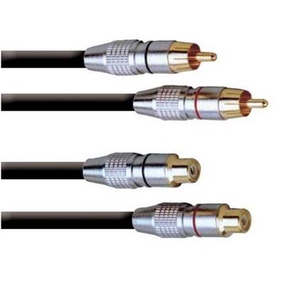 Rallonge audio HQ 2 RCA mâles vers 2 RCA femelles - 5m