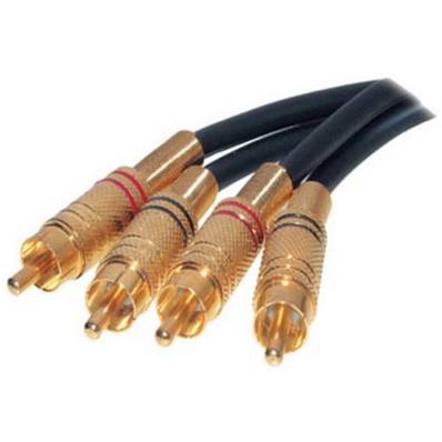 Cordon audio HQ 2 RCA mâles vers 2 RCA mâles - 1.5m