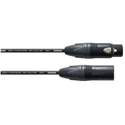 Cordon DMX 1 paire 0.22mm² XLR 5 pts noires M/F NEUTRIK - 20m