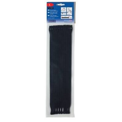 10 colliers en textile TEXTIE L 330 x 12.5 mm noir