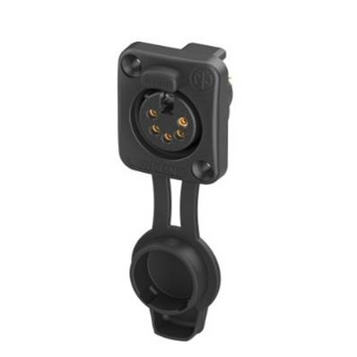 NC5FDXX-TOP Embase XLR 5points série D, noire, IP65