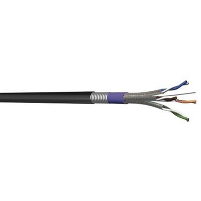 Câble armé cat.6A U/FTP 4 paires 525MHz monobrin AWG23 gaine PE noire