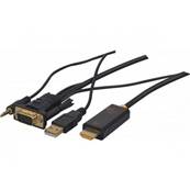 Cordon convertisseur VGA + audio vers HDMI 2m