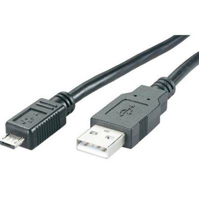 Cordon USB 2.0 (480 Mbps) type A vers Micro USB B M/M noir - 0.5m