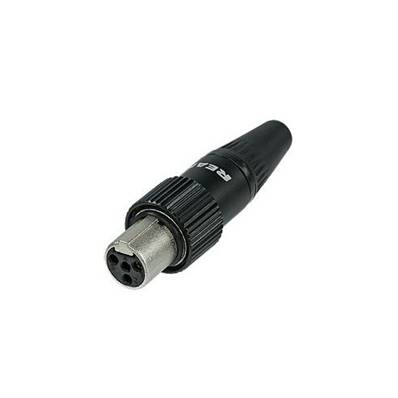 RT3FCT-B Fiche mini XLR 3 pts corps noir contacts or avec verrouill.