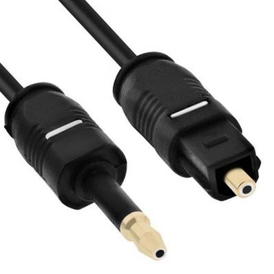 Cordon SPDIF fibre Optique Toslink mâle vers mini Toslink mâle - 1m