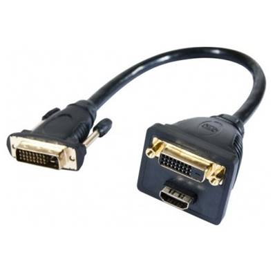 Cordon splitter 1 DVI-D M vers DVI-D F et HDMI F - 0.3m