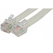 Cordon téléphonique RJ11 (6P4C) méplat ivoire 5m