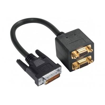 Cordon splitter 1 DVI-A M vers 2 VGA F - 0.3m