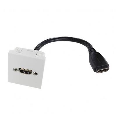 Plastron 45x45 HDMI 2.0 coudé F / F cordon 0.2m