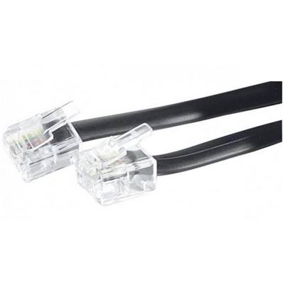 Cordon téléphonique RJ12 (6P6C) méplat noir 3m