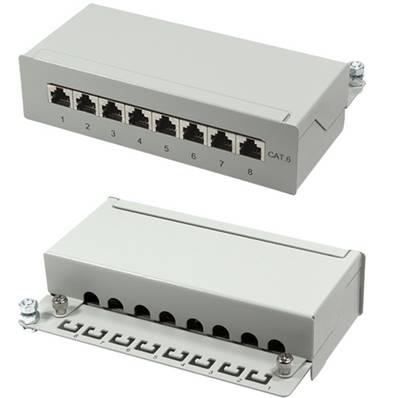 Panneau 8 ports CAT6 blindé à poser ou à fixer