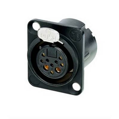 NC10FD-LX-B Embase XLR 8+2 poles femelle série DLX noire contacts or