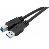 Cordon USB 3.0 Superspeed (5 Gbps) type A vers B M/M noir - 5m