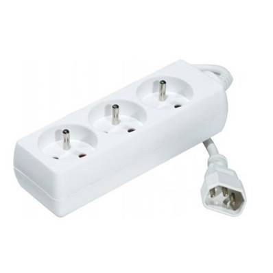 Bloc multiprise blanc 3PC 2P+T, 10/16A cordon 1.50m IEC C14 pour ondu