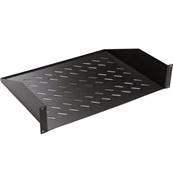 Etagère fixe 19" 2U fixation avant -Prof.550mm - noire - charge 30 kg