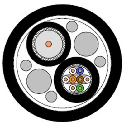 Câble composé : 1xHD/SDI 1.0L/4.8 + 1 x CAT7 AWG24 MFO24 noir Ø19.2mm